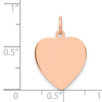 14K Rose Polished Heart Shaped Disc Pendant-XAC809