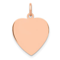 14K Rose Polished Heart Shaped Disc Pendant-XAC809