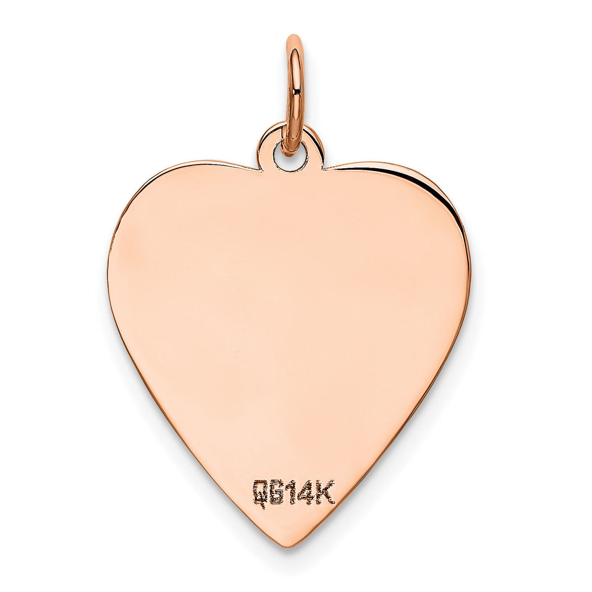 14K Rose Polished Heart Shaped Disc Pendant-XAC810
