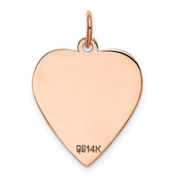 14K Rose Polished Heart Shaped Disc Pendant-XAC810