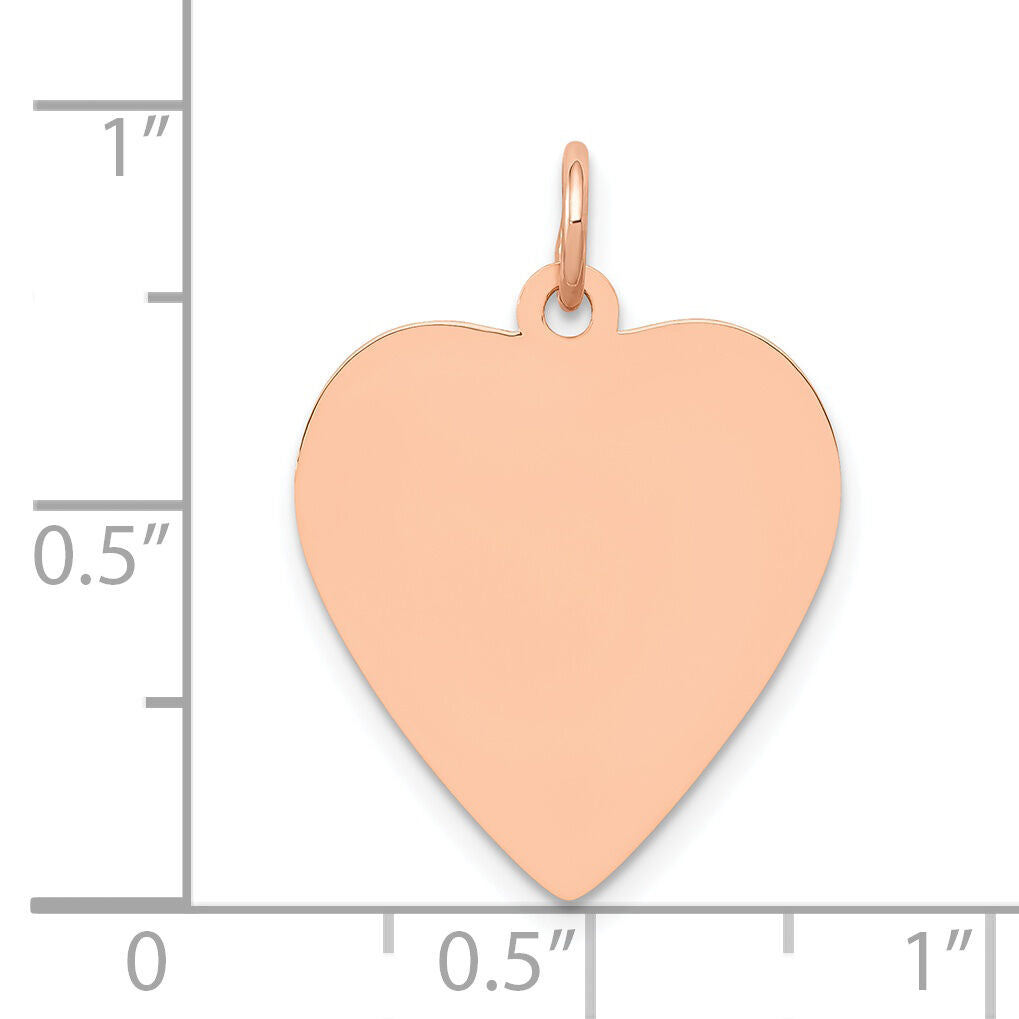 14K Rose Polished Heart Shaped Disc Pendant-XAC810