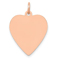 14K Rose Polished Heart Shaped Disc Pendant-XAC810