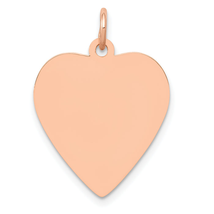 14K Rose Polished Heart Shaped Disc Pendant-XAC810