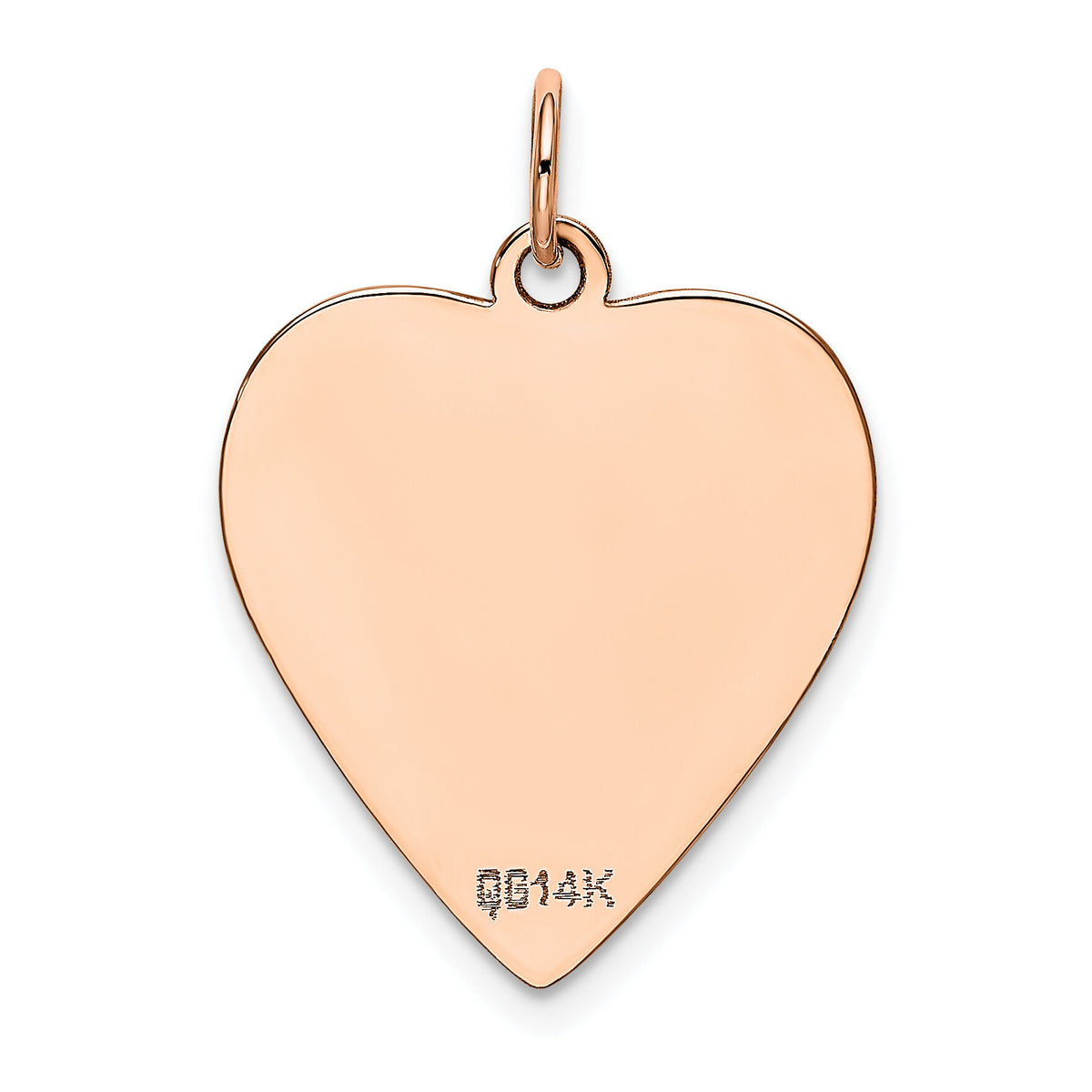 14K Rose Polished Heart Shaped Disc Pendant-XAC811