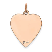 14K Rose Polished Heart Shaped Disc Pendant-XAC811
