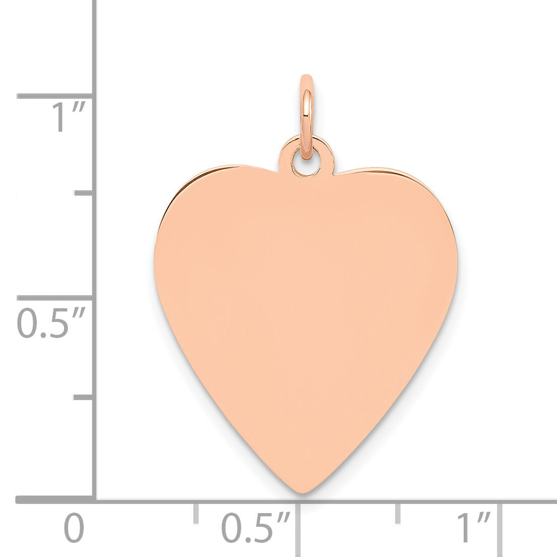14K Rose Polished Heart Shaped Disc Pendant-XAC811