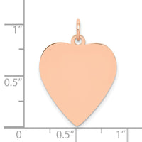 14K Rose Polished Heart Shaped Disc Pendant-XAC811