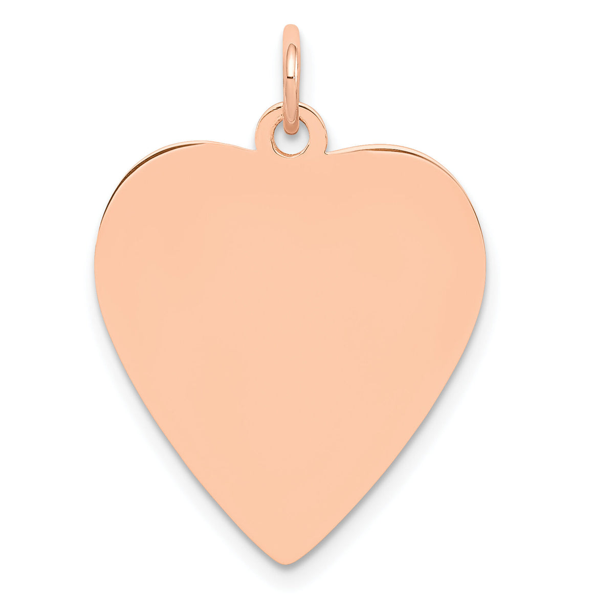 14K Rose Polished Heart Shaped Disc Pendant-XAC811