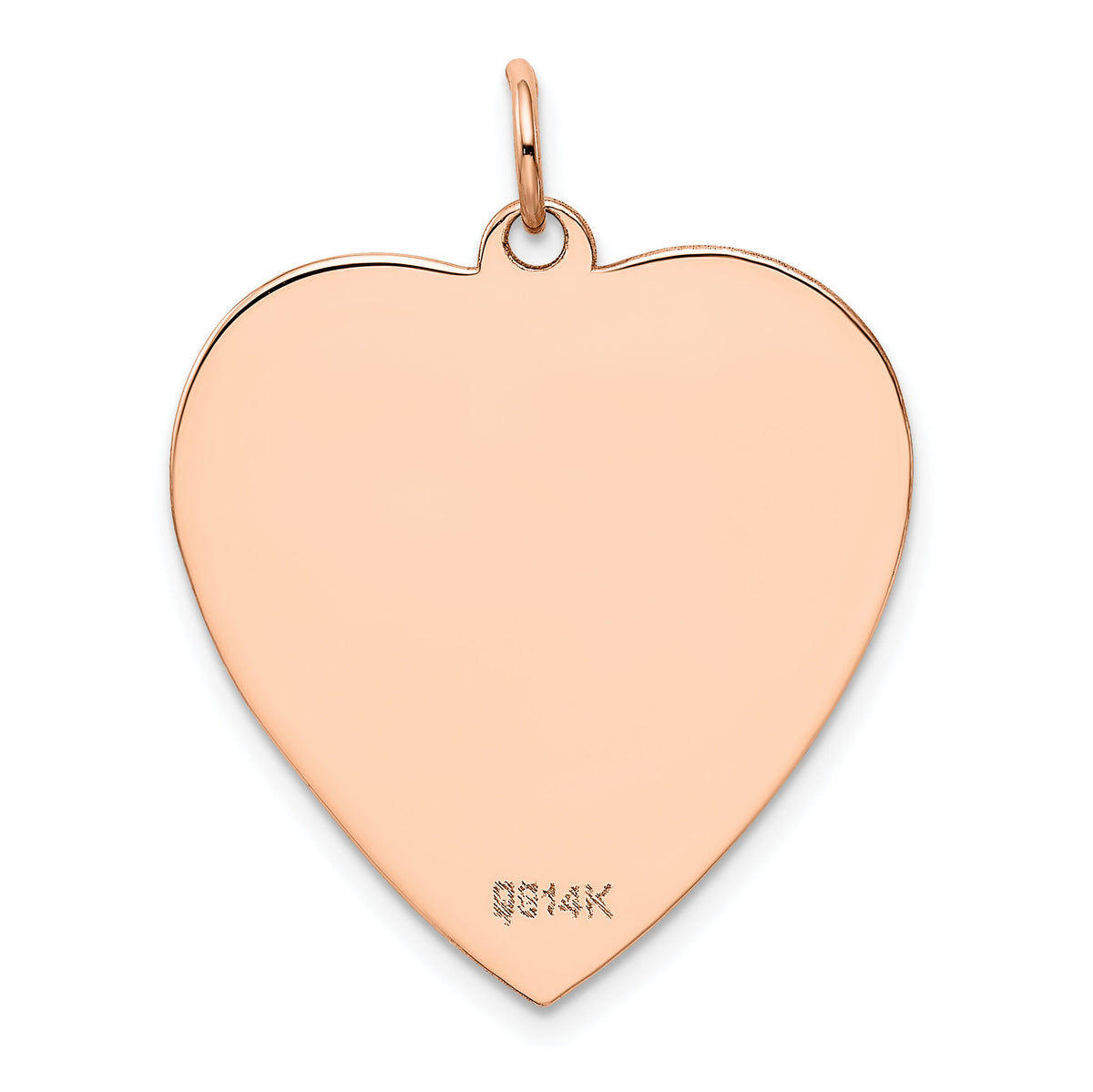 14K Rose Polished Heart Shaped Disc Pendant-XAC812