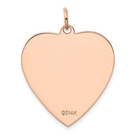 14K Rose Polished Heart Shaped Disc Pendant-XAC812