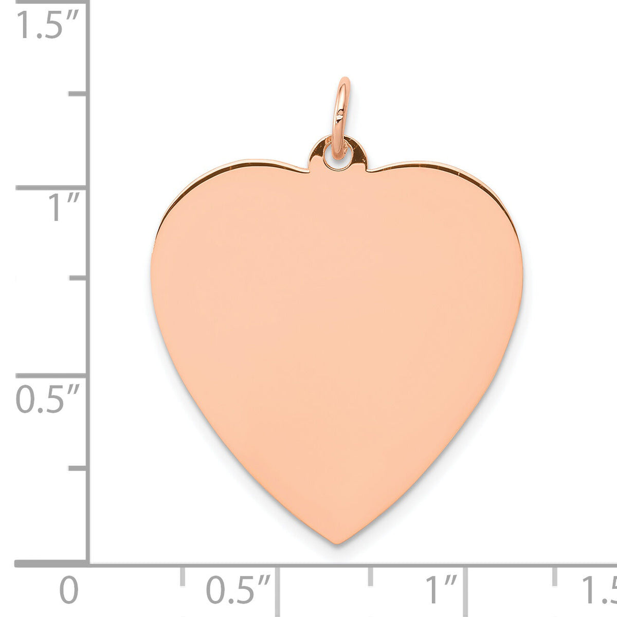 14K Rose Polished Heart Shaped Disc Pendant-XAC812