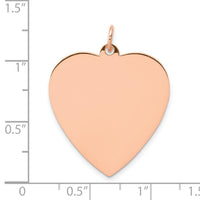 14K Rose Polished Heart Shaped Disc Pendant-XAC812
