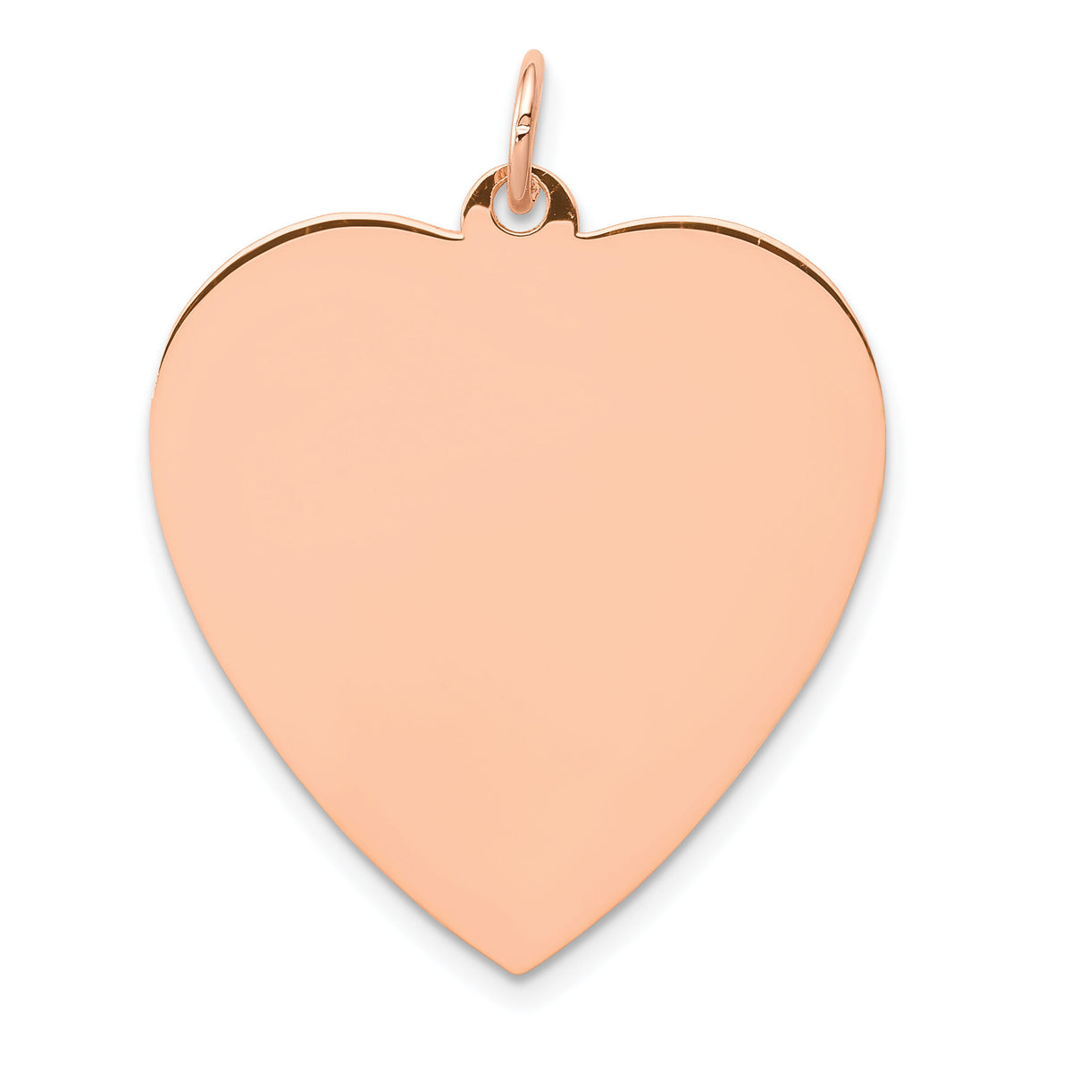 14K Rose Polished Heart Shaped Disc Pendant-XAC812