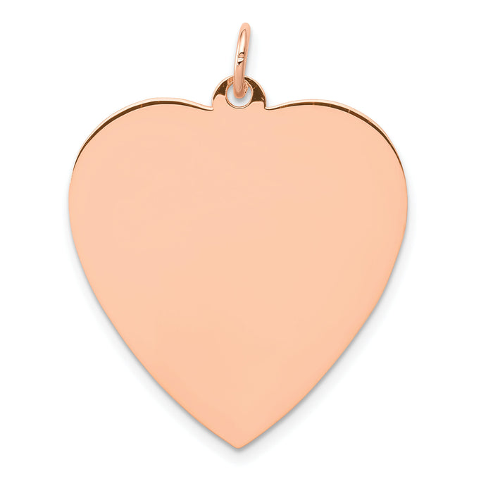 14K Rose Polished Heart Shaped Disc Pendant-XAC812