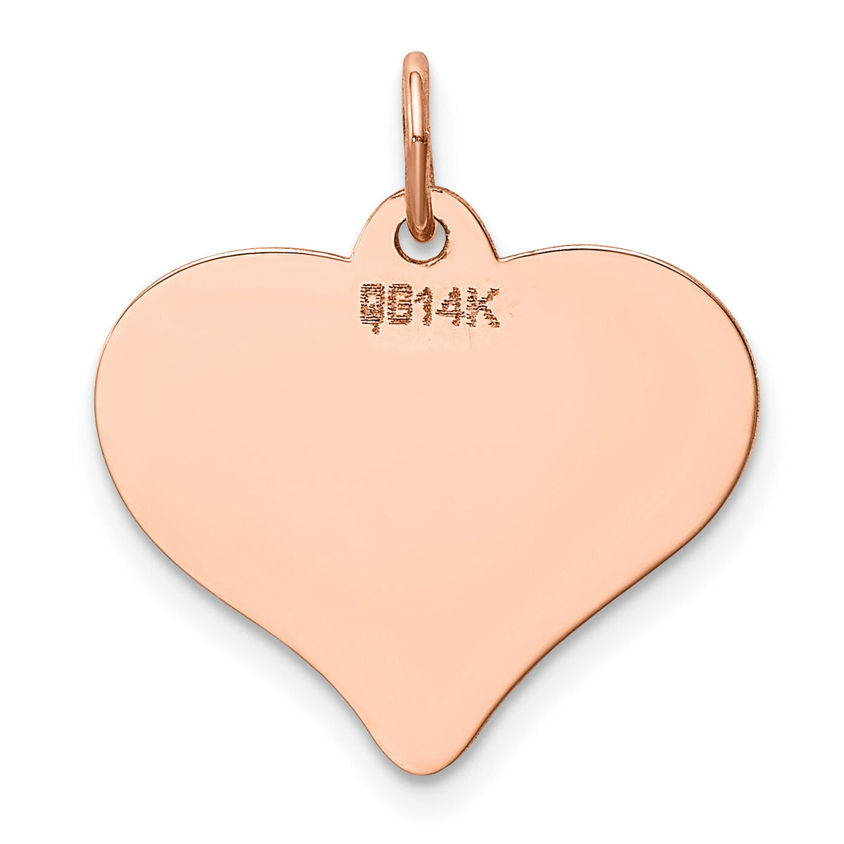 14K Rose Polished Heart Shaped Disc Pendant-XAC813