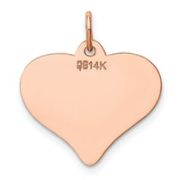 14K Rose Polished Heart Shaped Disc Pendant-XAC813