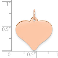 14K Rose Polished Heart Shaped Disc Pendant-XAC813