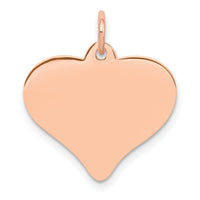 14K Rose Polished Heart Shaped Disc Pendant-XAC813