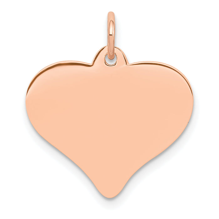 14K Rose Polished Heart Shaped Disc Pendant-XAC813