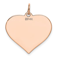 14K Rose Polished Heart Shaped Disc Pendant-XAC814