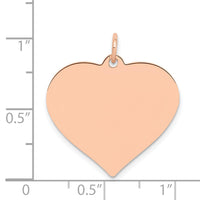 14K Rose Polished Heart Shaped Disc Pendant-XAC814