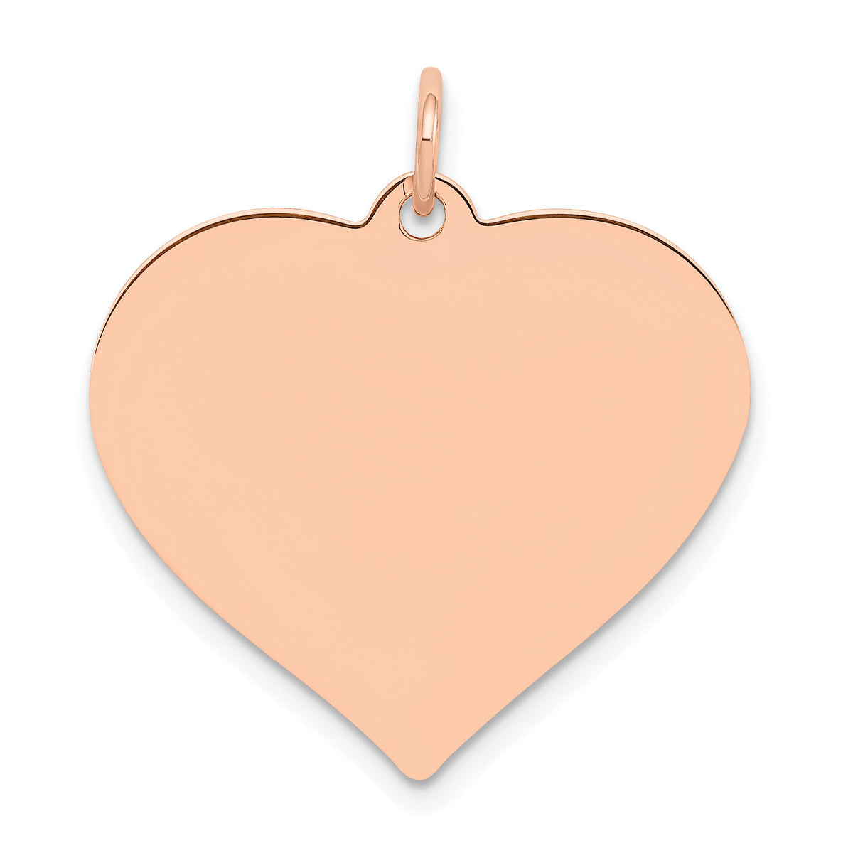 14K Rose Polished Heart Shaped Disc Pendant-XAC814