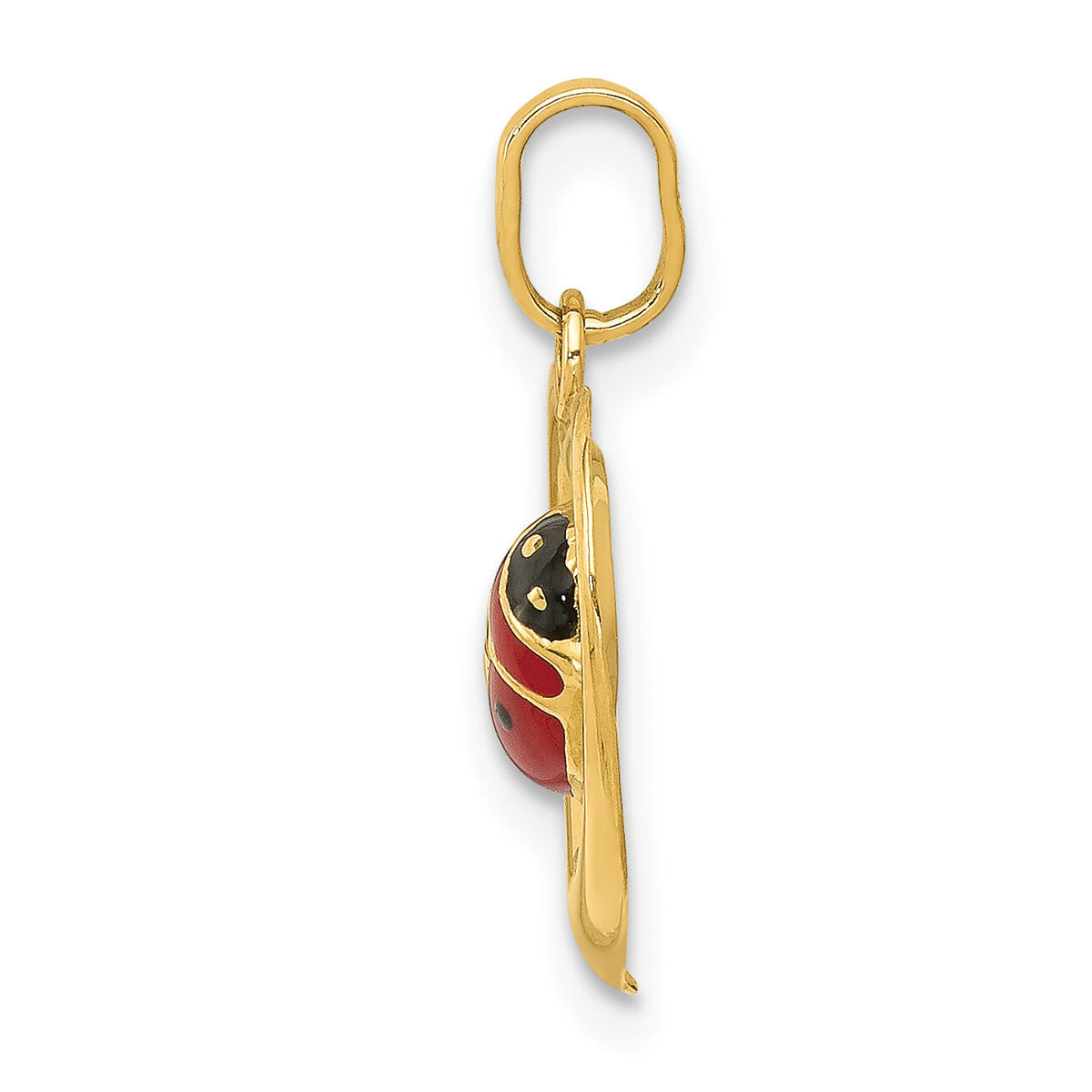 14k Enameled Ladybug in Heart Charm-XAC852