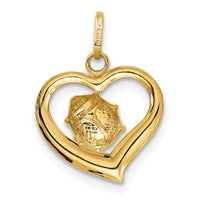 14k Enameled Ladybug in Heart Charm-XAC852