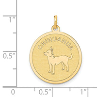 14k Chihuahua Disc Charm-XAC866