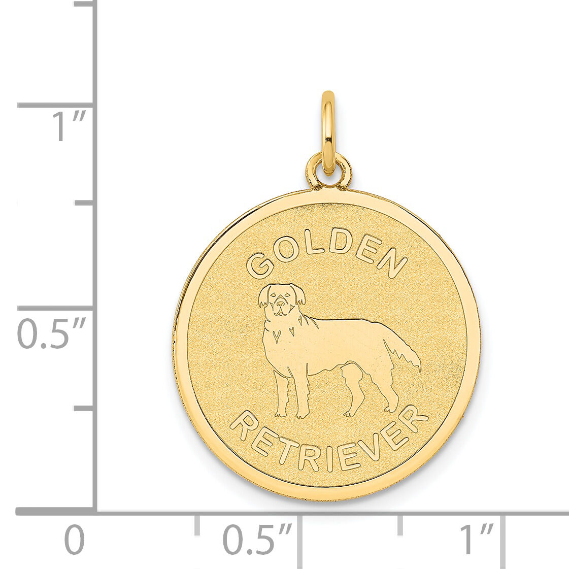 14k Golden Retriever Disc Charm-XAC869