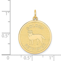 14k Golden Retriever Disc Charm-XAC869