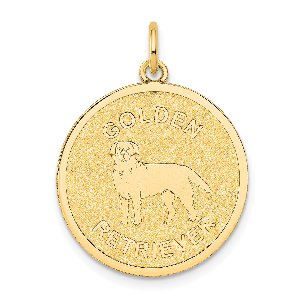 14k Golden Retriever Disc Charm-XAC869