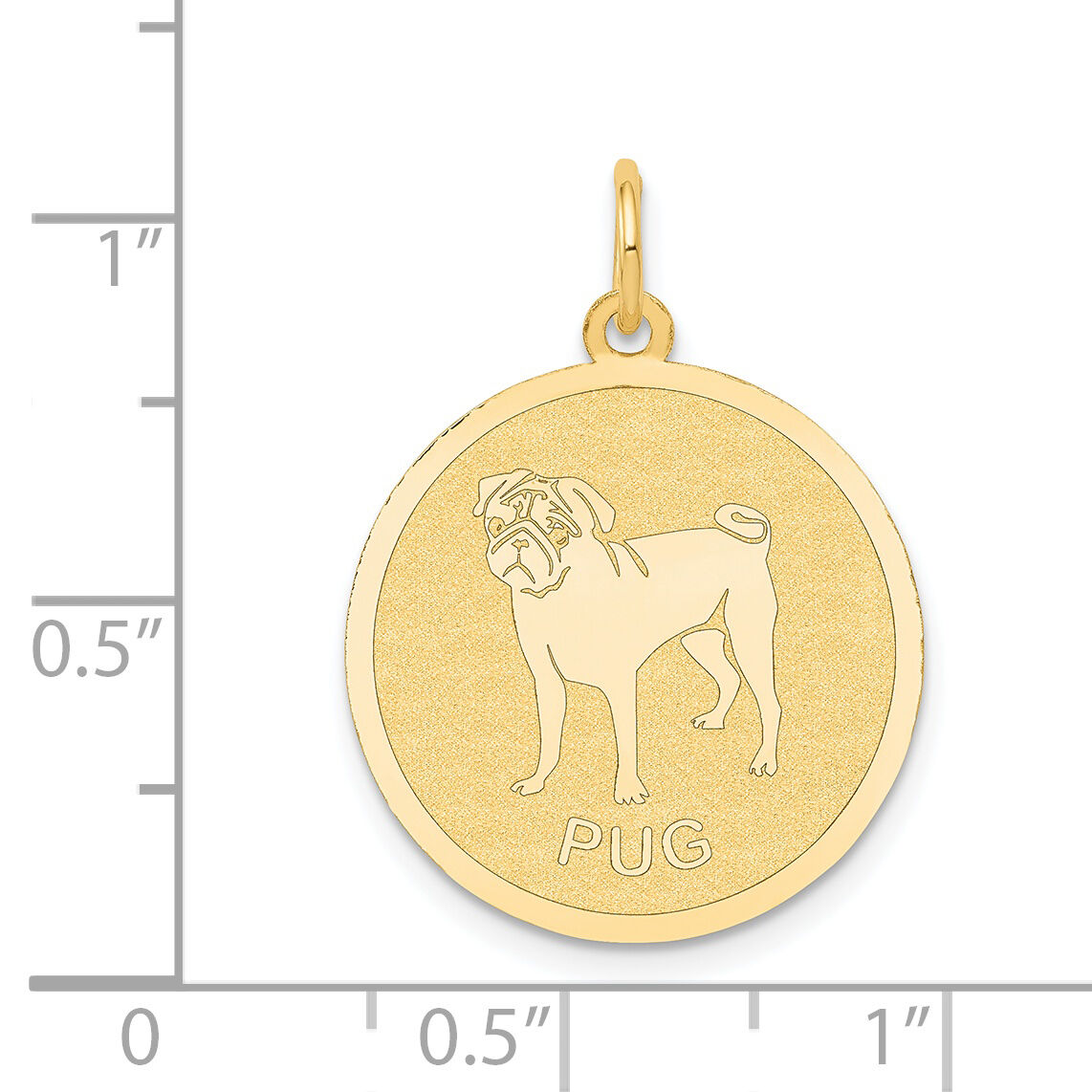 14k Pug Disc Charm-XAC874