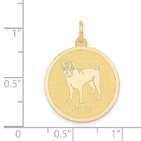 14k Pug Disc Charm-XAC874
