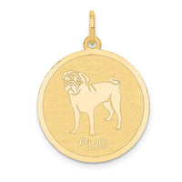 14k Pug Disc Charm-XAC874