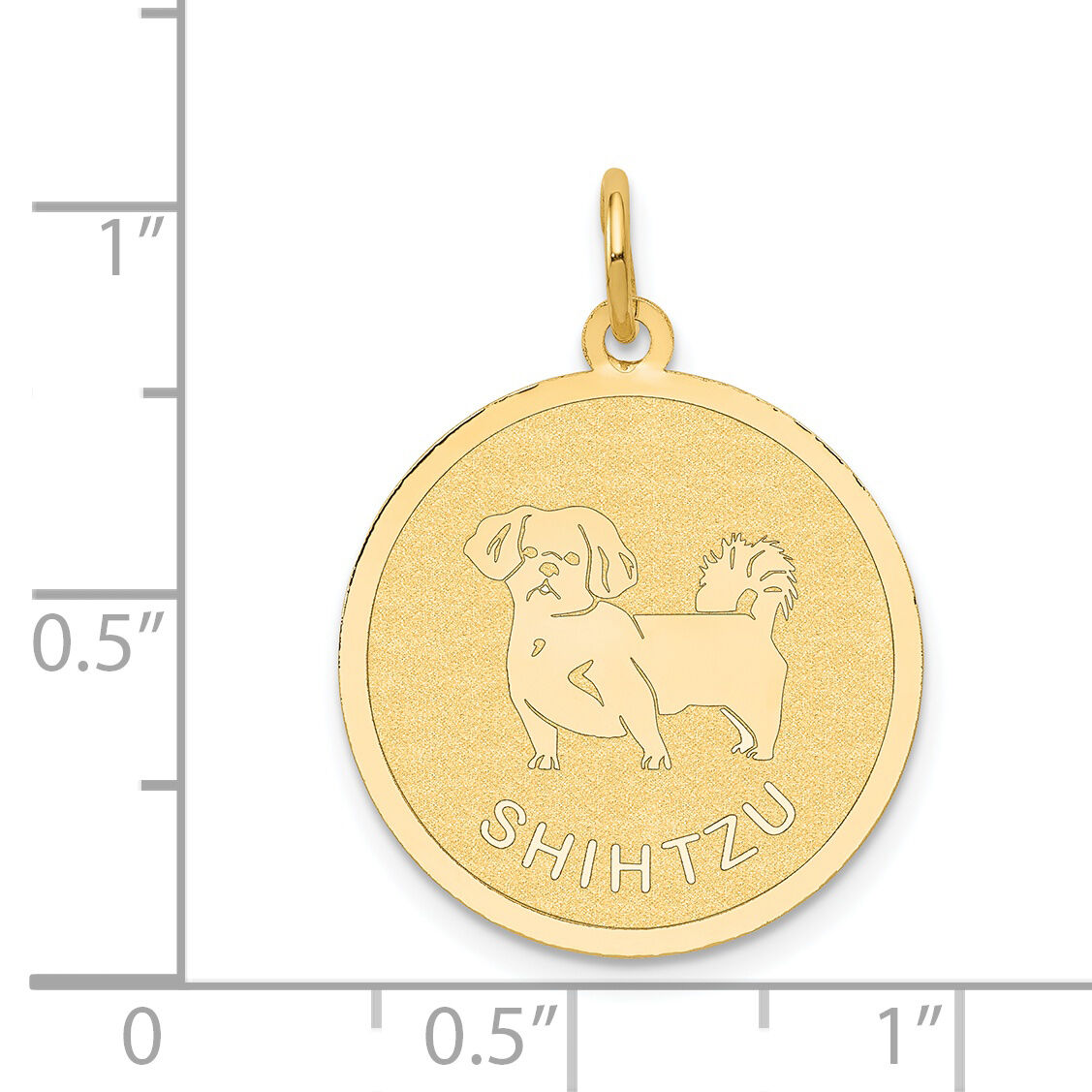 14k Shih Tzu Disc Charm-XAC878