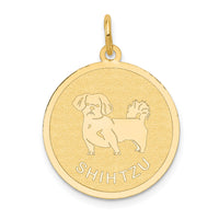 14k Shih Tzu Disc Charm-XAC878
