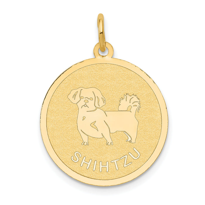 14k Shih Tzu Disc Charm-XAC878