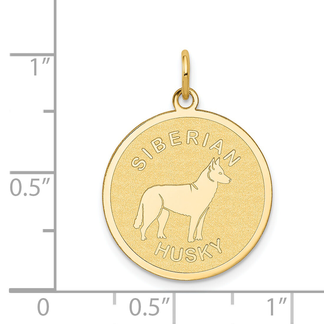 14k Siberian Husky Disc Charm-XAC879