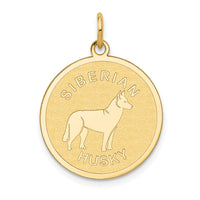 14k Siberian Husky Disc Charm-XAC879