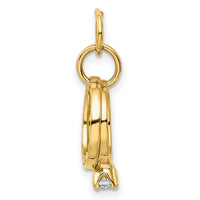 14k White Gold Polished 3D CZ Wedding Rings Charm-XAC898