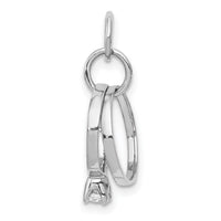 14k White Gold Polished 3D CZ Wedding Rings Charm-XAC898
