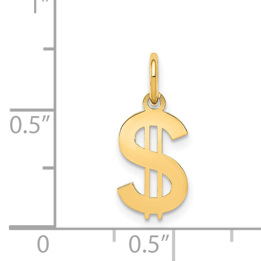 14k Polished Dollar Sign Charm-XAC903