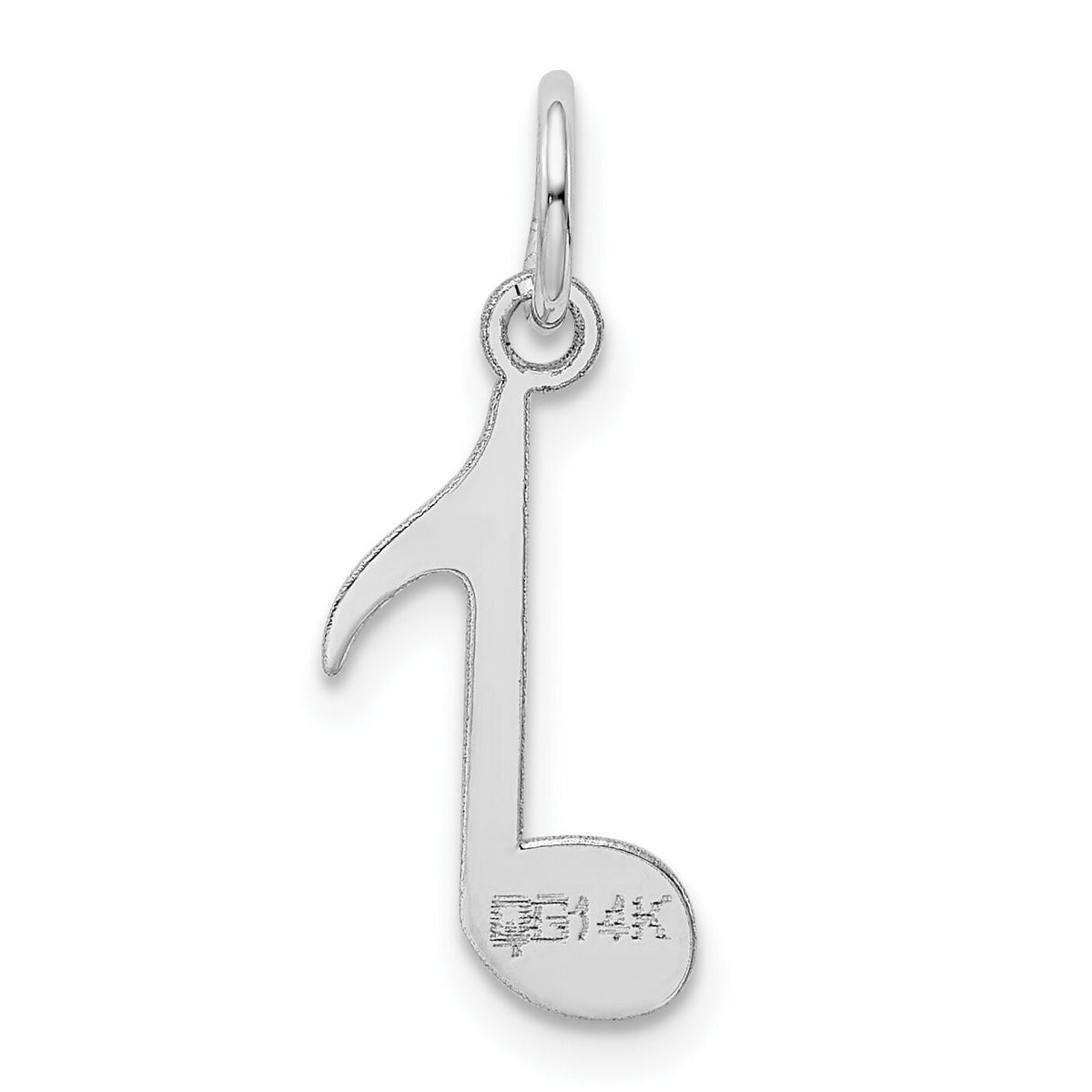 14k White Gold Polished Musical Note Charm-XAC928