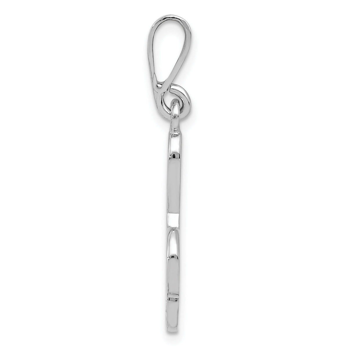 14K White Gold Treble Clef Pendant-XAC932