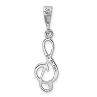 14K White Gold Treble Clef Pendant-XAC932