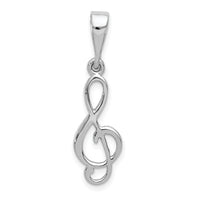 14K White Gold Treble Clef Pendant-XAC932
