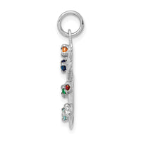 14k White Gold Artist Palette with CZ Stones Charm-XAC933