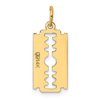 14k Polished Razor Blade Charm-XAC960