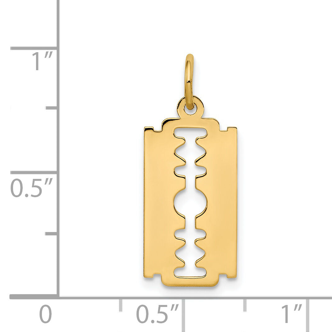 14k Polished Razor Blade Charm-XAC960